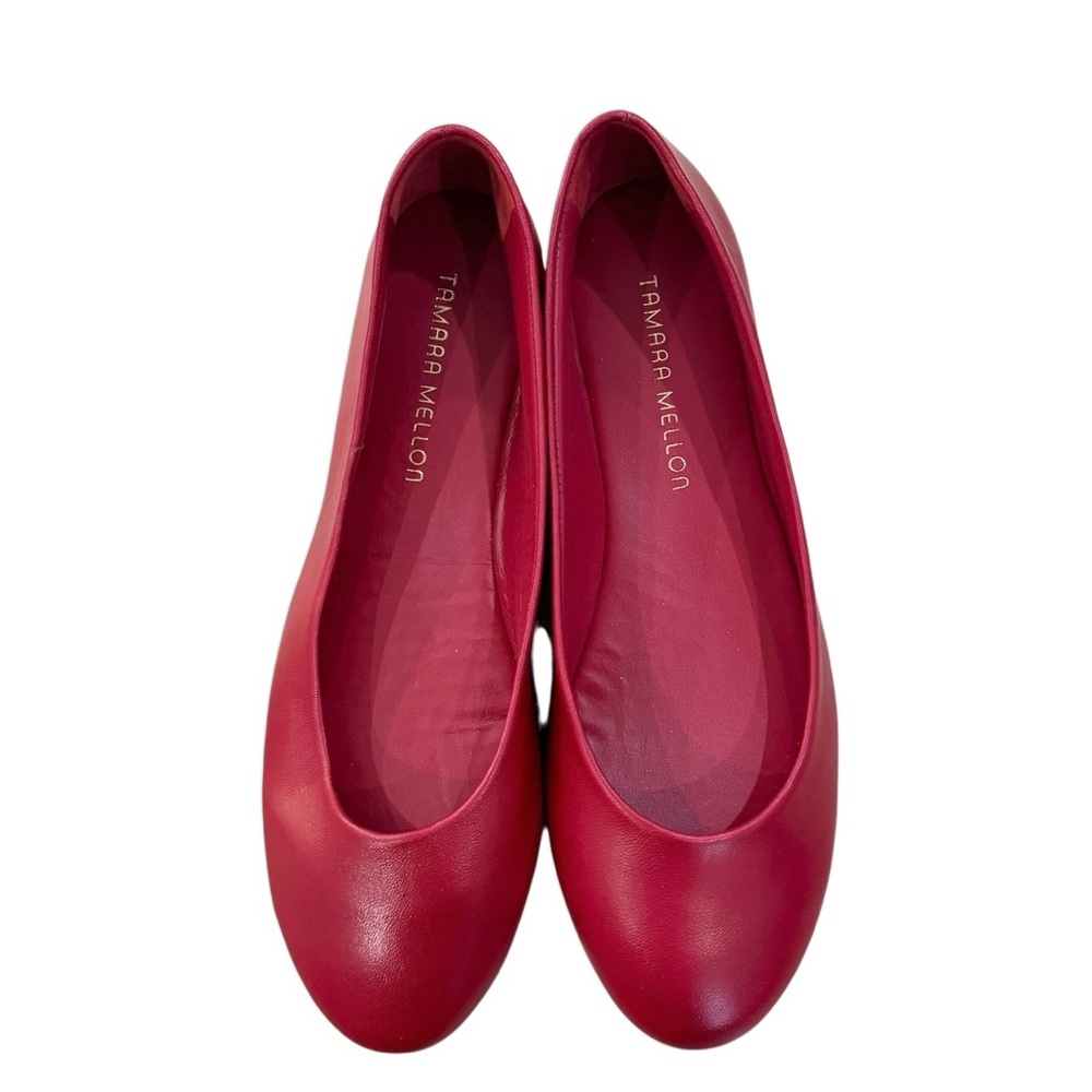 Tamara Mellon red leather flats NEW